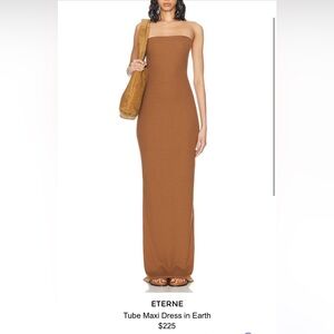 NWT Eterne Ribbed Maxi Dress in Brown